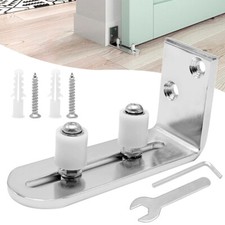 Wall Mount Sliding Rail Barn Wood Door Floor Guide Roller Track with Screw Kit