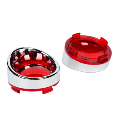 Yibid Red Turn Signal Lens Chrome Trim Kit Bezels Ring Yibid Red Turn Signal Lens Chrome Trim Kit Bezels Ring