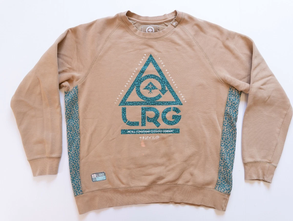 LRG Lifted Research Group Sweatshirt Mens Large Beige Crewneck Streetwear |  eBay