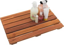 Teak Shower Mat, Non-Slip Bath Mat, Luxury Spa Mat, Wooden Mat for Bathtub, 20 x