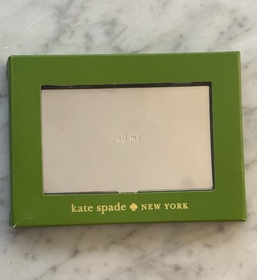 KATE SPADE New York Silver Lenox  Call Me  Business Card Case Brand New
