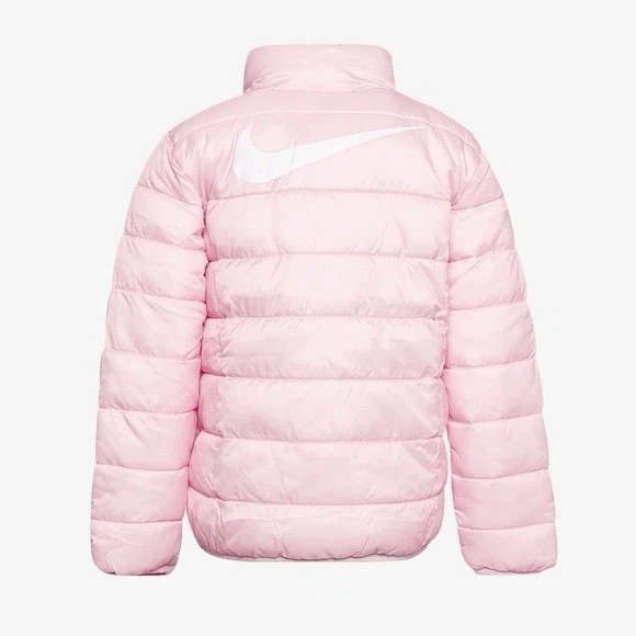 Nike KIDS' GIRLS MID WEIGHT DOWN PUFFER PINK/WHITE TODDLER 4T 5T 6T - Image 2 of 4