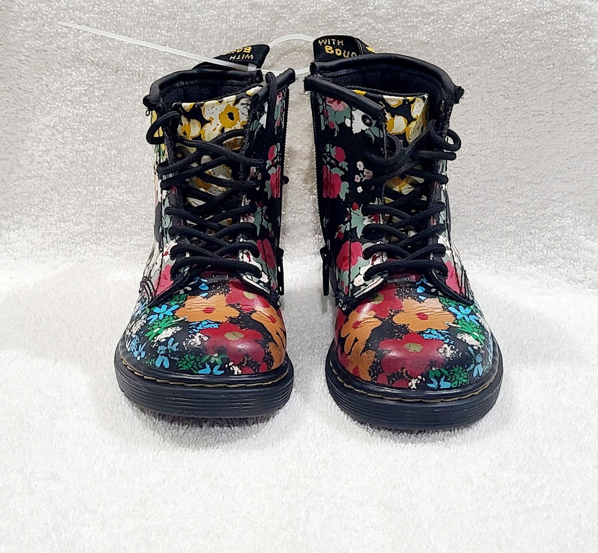 Martens 1460T Pascal Floral Mash-up Lace-up Boots Toddler Sz