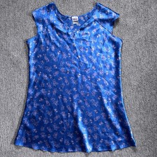 Vintage Disney Store Blue Winnie The Pooh Satin PJ Slip Dress Large