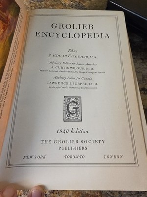 1946 Grolier Encyclopedia Volume 1 Grolier Society Publishers