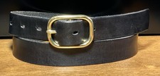 Gap Black Cow Leather Belt Sz34 1-1/8 Wide Read Desc