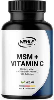 MSM Tabletten - 400 Stück - 2000mg + Vitamin C - Vegan - Laborgeprüft