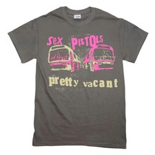Image of Officially licensed Sex Pistols Pretty Vacant Mens Charcoal T Shirt Sex Pistols