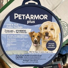 PetArmor Plus Flea Tick Dog Collar 2-Pack, 12 Months Protection, Puppy