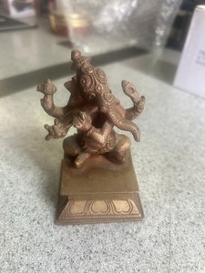 Vintage Brass Ganesha Ganesh Hindu Elephant God Statue