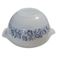 Vintage Pyrex #441 Colonial Mist Cinderella Mixing Bowl White Blue Flowers