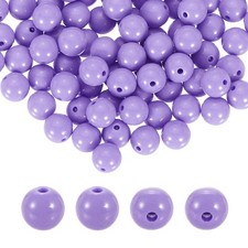 100pcs Light Purple Acrylic Round Beads 10mm Plastic Resin Loose Bead