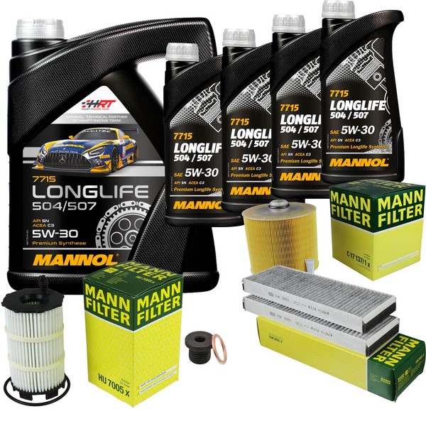 Mann Inspektionspaket 9L Mannol Longlife 5W-30 FüR Audi A6 Allroad 4.2 FSI-image