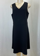 NWT Talbots Women's Black Sleeveless V-Neck A-Line Dress | Size 12P