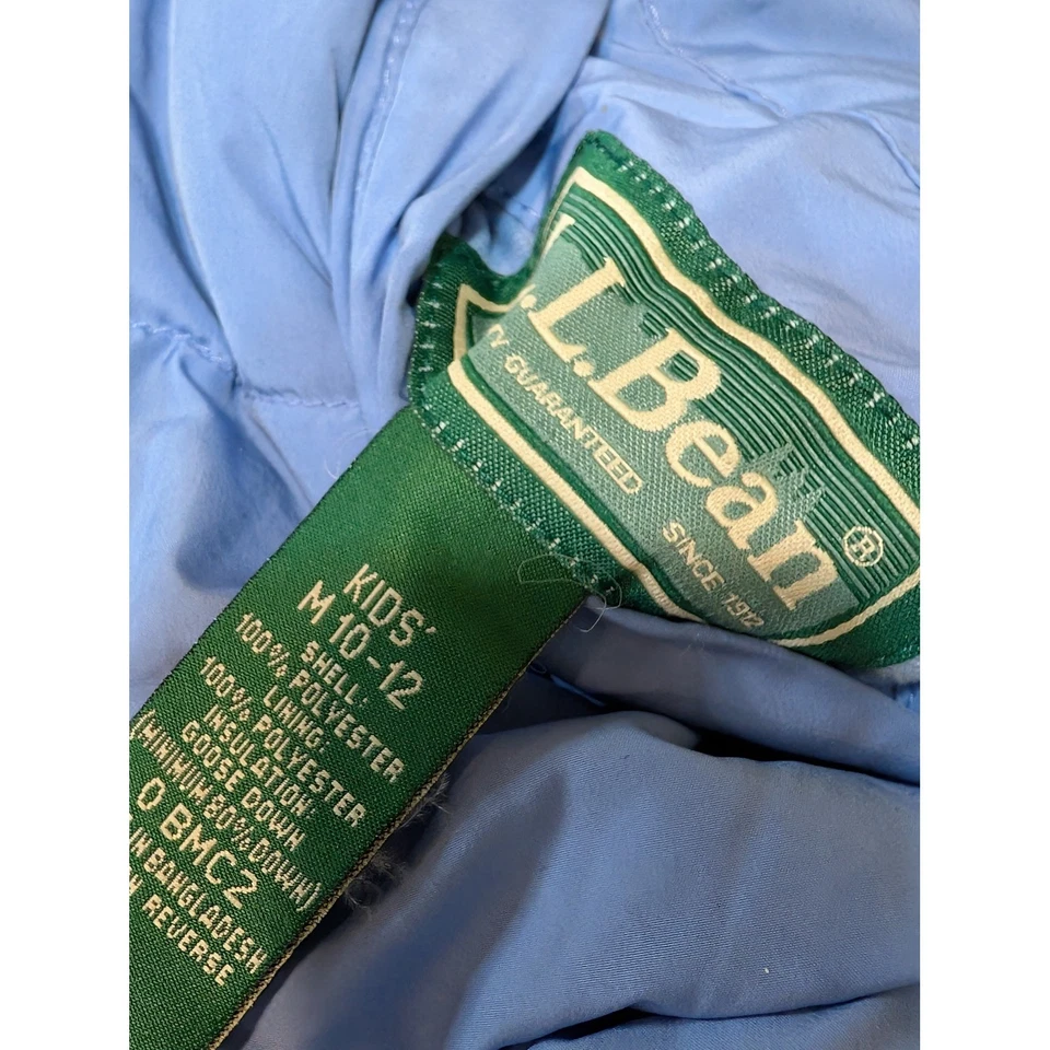 Chaleco acolchado reversible LL Bean Kids azul amarillo talla M 10-12 invierno cálido Foto 2 de 4