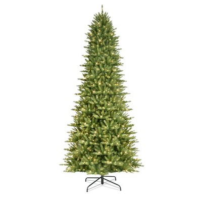 Puleo International 9ft Pre-Lit Slim Fraser Christmas Tree with 9ft, Green