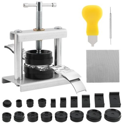 Trasylph Watch Crystal Press Tool Set, Watches Back Case Closer Silver Color