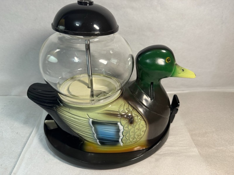 Carousel Industries Metal/Glass Mallard Duck Gum Ball Dispenser Complete Works