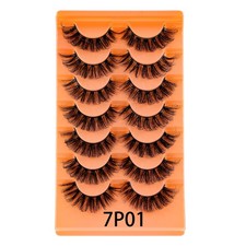 7 Pairs 3D False Eyelashes Mink Natural Extension Black Soft Lashes Makeup US