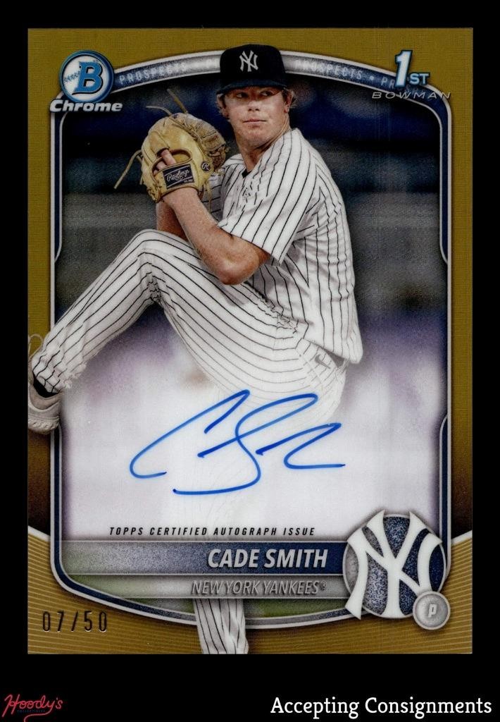 2025 Bowman Chrome Prospect Gold Refractors Cade Smith 1st ROOKIE AUTO 07/50