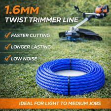 Nylon Strimmer Line Twist Cord 1.6 mm x 15 m Fits Flymo Bosch Stihl Ryobi Echo 0.26 per metre