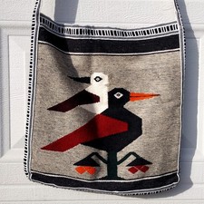 Hand Woven NEW Crossbody Bag with Zipper From GUATEMALA Handmade Bird Design