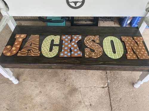Personalized Wooden Letters Safari/Jungle Themed JACKSON
