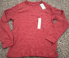 Cat  Jack Boys Red Heathered Long Sleeve Thermal Crew Neck T-Shirt XL 14 
