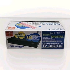 NOS Apex DT250A Digital TV Converter Box  Analog Pass Through w Remote New Open 