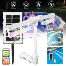Solar Pool Fountain with 10-Color Lights – Auto Light Sensing, Remote-Control US