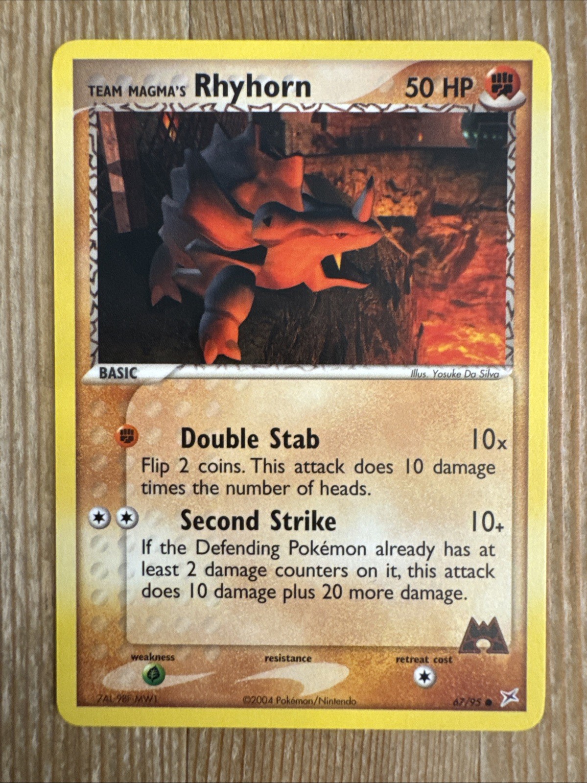 Pokémon TCG Team Magma's Rhyhorn Ex Team Magma vs Team Aqua 67/95 Regular NM