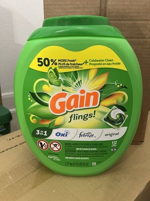 Gain Flings Detergent 3 in 1 Oxi Febreze Original 112 ct