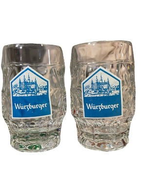 #ad #ad Vintage Würzburger Hofbräu Bavarian Beer Glass Mug Set of 2 $14.99