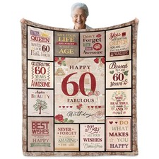 60th Birthday Blanket For Women 1965 Year Old Bday Present 60x50 In