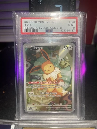2025 POKEMON PRISMATIC EVOLUTIONS ETB PROMO #173 EEVEE PSA 9 Hot Hot