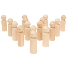 Large Wooden Peg Doll People 3-1/2 inch Man Shape, for Crafts & Play|Woodpeckers