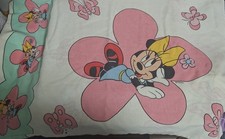   Vintage Disney Minnie Mouse Pillowcase Floral Butterfly Pink Mint Green Bedding