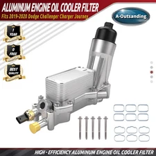 Aluminum Engine Oil Cooler Filter Housing For 19-20 Dodge Jeep Chrysler Ram 3.6L