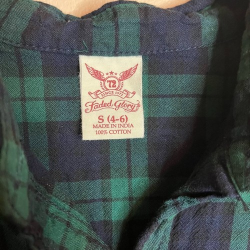 Faded Glory Green And Blue Long Sleeve Cotton Flannel Like Shirt - Picture 6 of 7