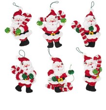 Candy Cane Santas Bucilla Felt Christmas Ornament Kit 86919E New Unopened