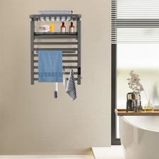 8-Rod Heated Towel Rack Towel Warmer Rack Electric Towel Warmer Rack 90 Foldable