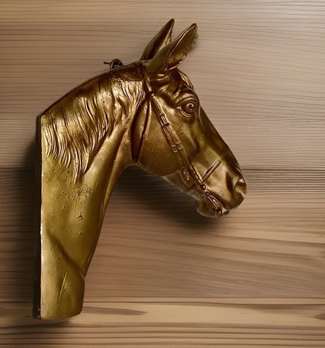 Vintage Cast Metal Horse Head Wall Plaque 8-3/4" Tall