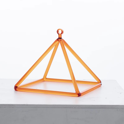 Orange Clear Quartz Crystal Singing Pyramid Crystal Singing Sound Healing