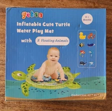 NEW Gebra Inflatable Water Play Mat | Sea Turtle | Infants & Toddlers