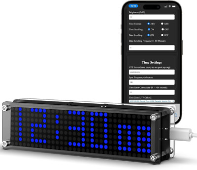 Wifi Digital Clock, Time Clock with WiFi Connectivity & Customizable Display