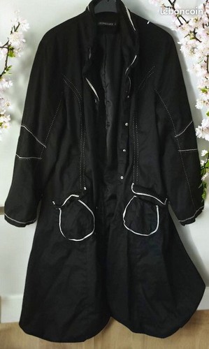 Manteau Léger Noir Doublé Ky Création - Taille M/38, Style Trench, Occasion Très Bon État
