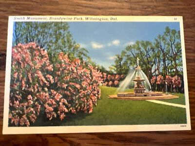Smith Monument Brandywine Park Wilmington Delaware  Unposted Linen Postcard 196