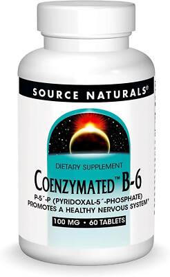 Source Naturals Coenzymated B-6 100mg 60 Tabletten, Pyridoxin, Energieunterstützung USA