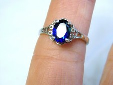 Blue Lab Sapphire Size 6 Ring 925 Sterling Silver 1.50ct USA Made