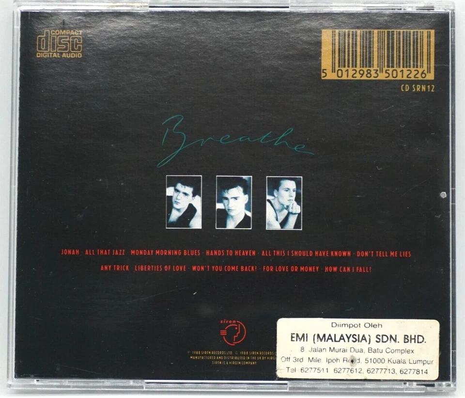 Breathe : All That Jazz (UK 1988 NIMBUS Press) CD Album -  Hands To Heaven - HTF - Image 2 of 3